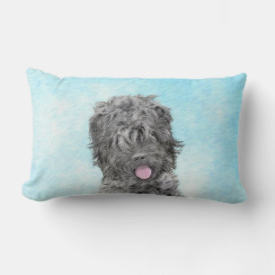 Coussin Rectangle Peinture russe Terrier noir - Chien original migno