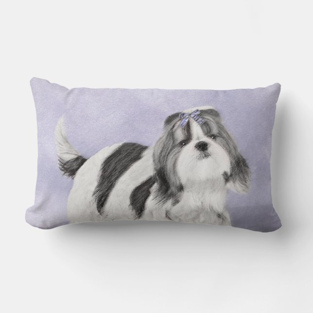 Coussin Rectangle Peinture Shih Tzu - Cute Original Chien Art (Recto)