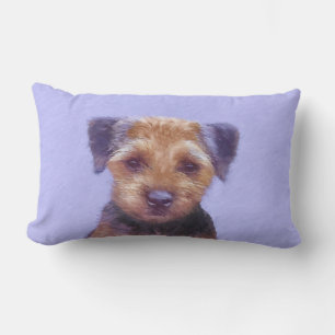 Coussin Rectangle Peinture sur la frontière de Terrier - jolie art o