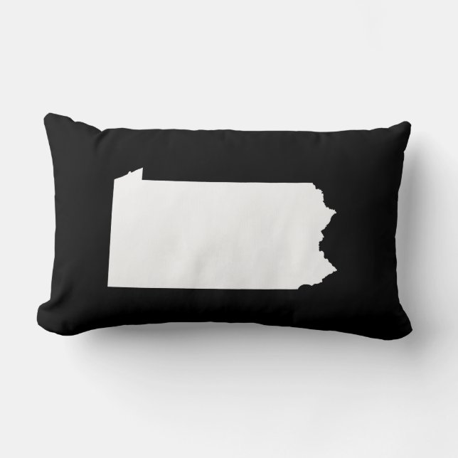 Coussin Rectangle Pennsylvanie en blanc et noir (Recto)