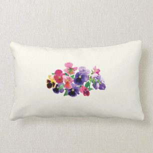 Coussin Rectangle Pensées en pastel