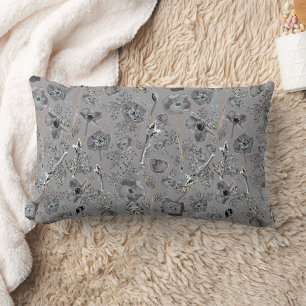 Coussin Rectangle Pépites gris bleu jaune Aquarelle couleur florale