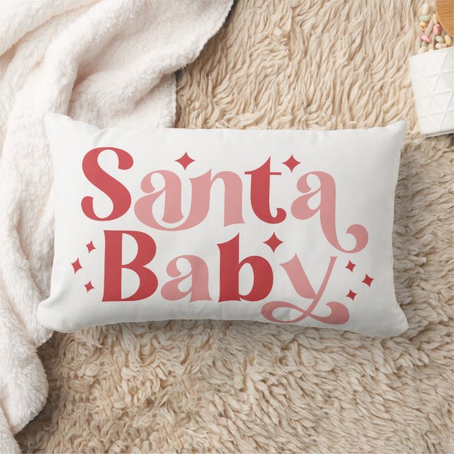 Coussin Rectangle Père Noël Baby - Typographie de Noël rétro (Couverture)