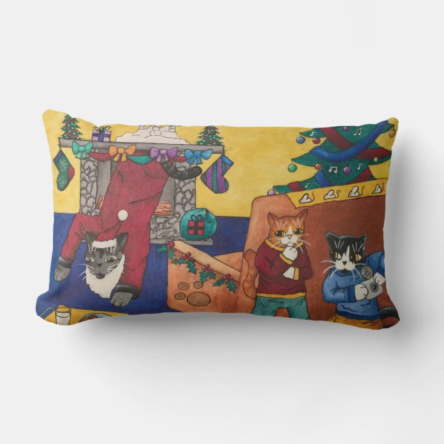Coussin Rectangle Père Noël Surprise (Recto)