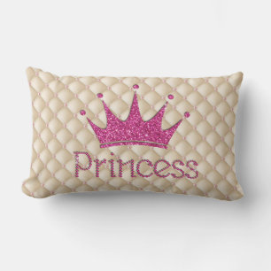 Coussin Rectangle Perles Charmantes Chic ,Diadème, Princesse,Paillet