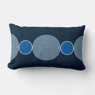 Coussin Rectangle Perles de cercle bleu minimaliste Motif Lumbar Cou