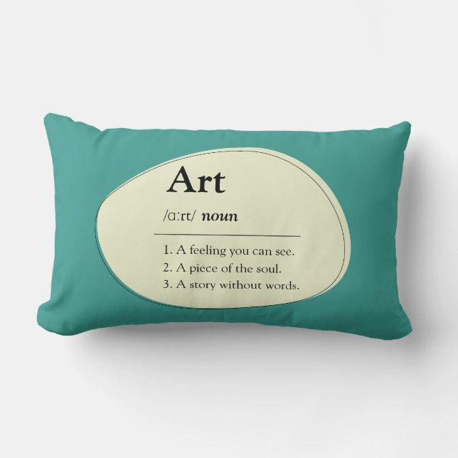 Coussin Rectangle Personalized Art Dictionary Style Lumbar Pillow (Recto)