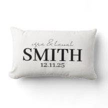 Personalized Wedding Pillow, Last Name & Date