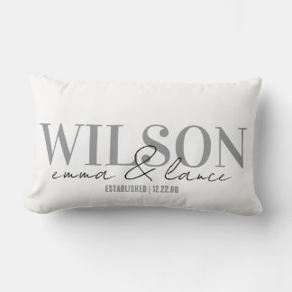 Coussin Rectangle Personalized Wedding Pillow, Names & Dates 