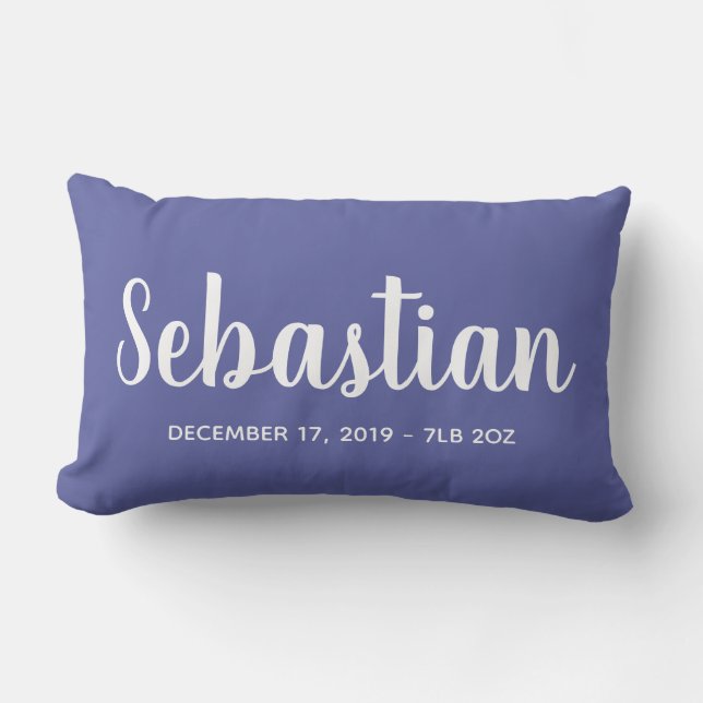 Coussin Rectangle Personnalisé | Statistiques de naissance de bébé g (Recto)