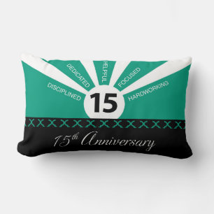 Coussin Rectangle Personnaliser, 15e anniversaire d'entreprise de l'