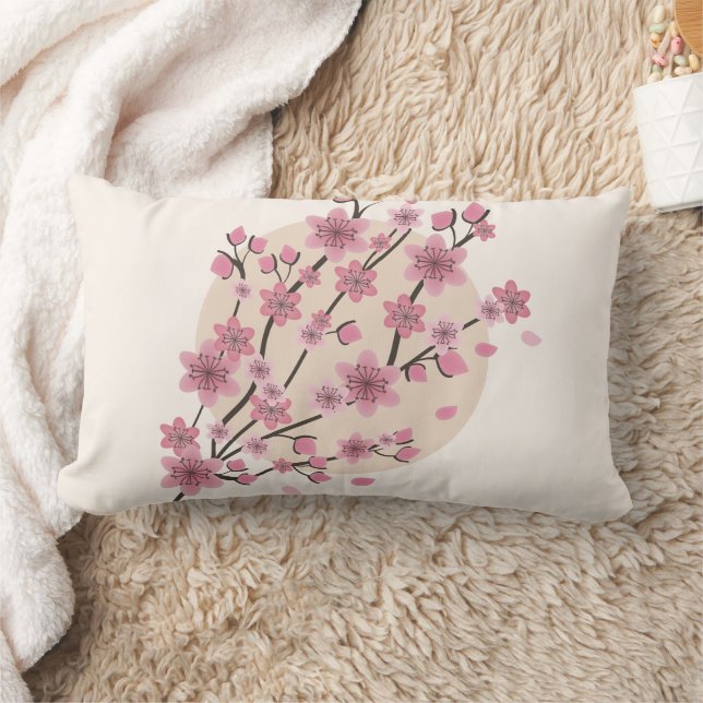 Coussin Rectangle Pétales de fleurs de cerisiers roses (Couverture)