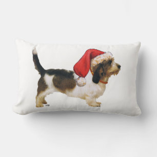 Coussin Rectangle Petit Basset Griffon Vendéen l'Aide de Père Noël