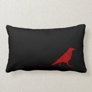 Coussin Rectangle Petit Corbeau rouge