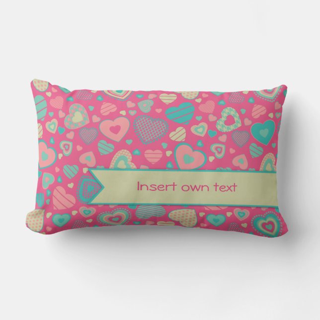 Coussin Rectangle Peu d'amour de Popsicle de motif de coeur avec la (Recto)