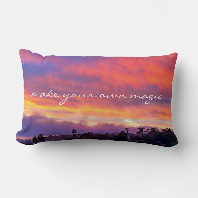 Coussin Rectangle Photo Coucher de soleil rose Faites votre propre c (Recto)
