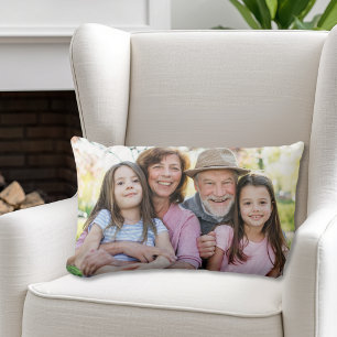 Coussin Rectangle Photo de famille personnalisé à deux