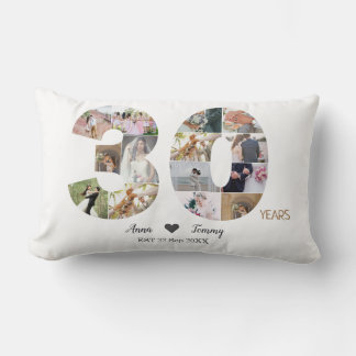 Coussin Rectangle Photo de l'anniversaire du Mariage de trente ans