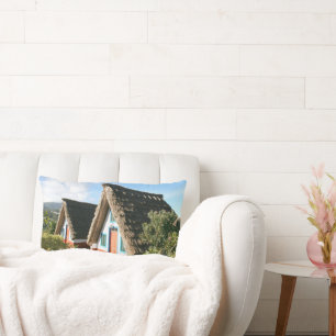 Coussin Rectangle Photo de l'île de Madère avec Maisons Typiques, Po