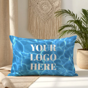 Coussin Rectangle Photo de piscine Aqua Blue pour votre logo