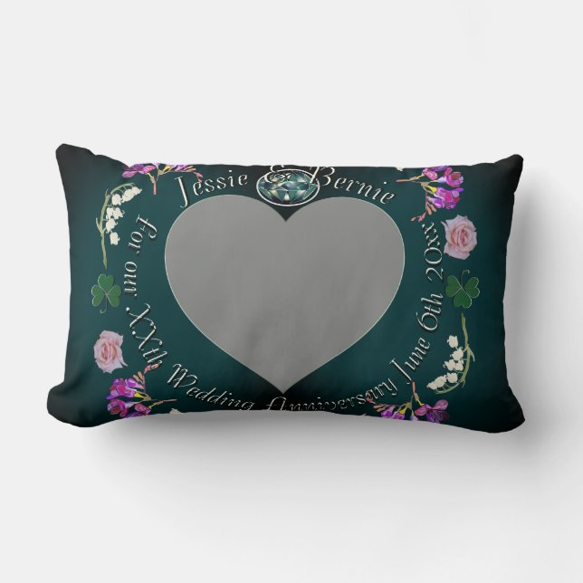Coussin Rectangle Photo pour l'anniversaire de mariage personnalisé (Recto)