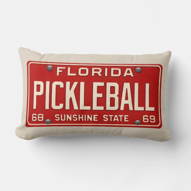 Coussin Rectangle Pickleball Fanatic - Retro Florida License Plate (Recto)