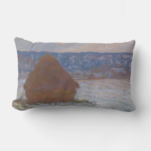 Coussin Rectangle Pile de blé (Effet de neige, Jour couvert) (1890-9