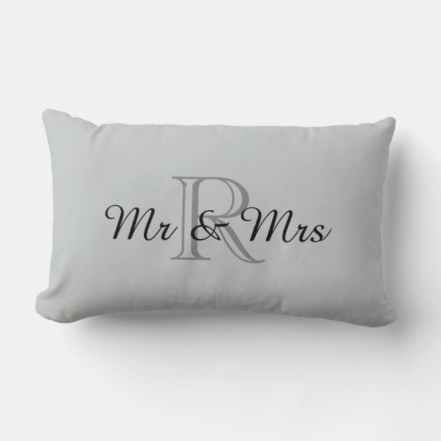 Coussin Rectangle PILLOW_ CHIC " M. et Mme" AU-DESSUS de MONOGRAMME (Recto)