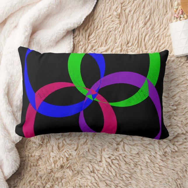 Coussin Rectangle Pilote à lancer géométrique d'échange multicouleur (Couverture)