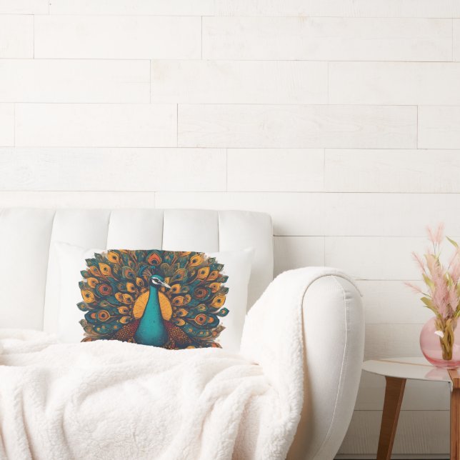 Coussin Rectangle Pilote à lancer imprimé Peacock (Canapé)