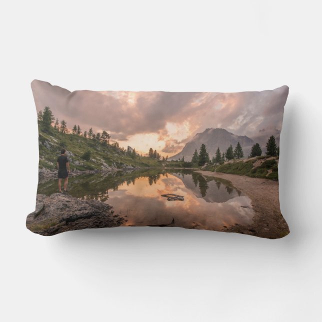 Coussin Rectangle Pilotes de lancer Mountain Pond (Recto)