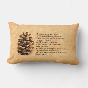 Coussin Rectangle Pine Cone Et John Muir Citation