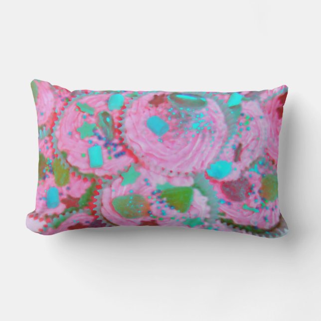 Coussin Rectangle Pink Cupcakes lance l'oreiller (Recto)