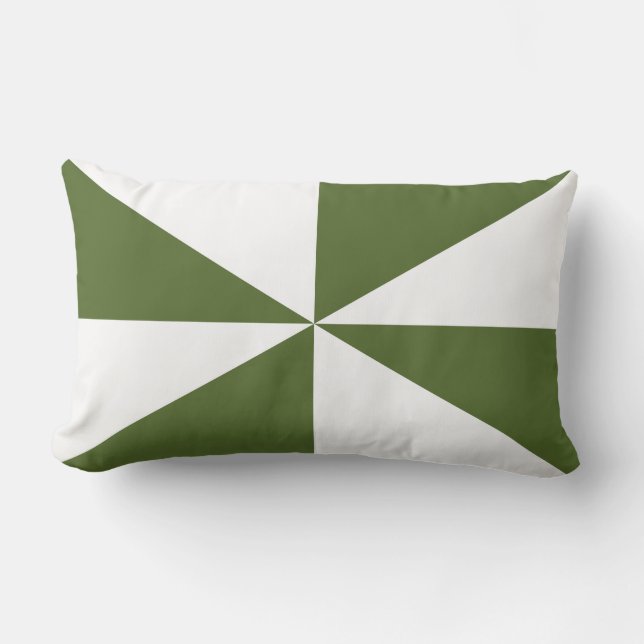 Coussin Rectangle Pinwheel vert blanc et olive (Recto)