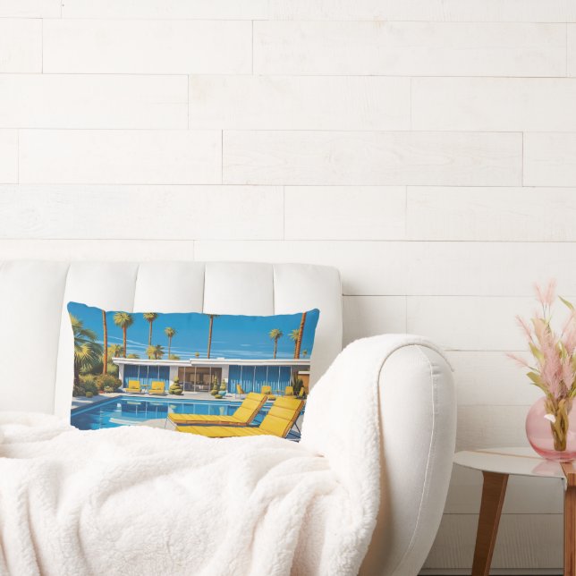 Coussin Rectangle Piscine moderne du milieu du siècle (Canapé)