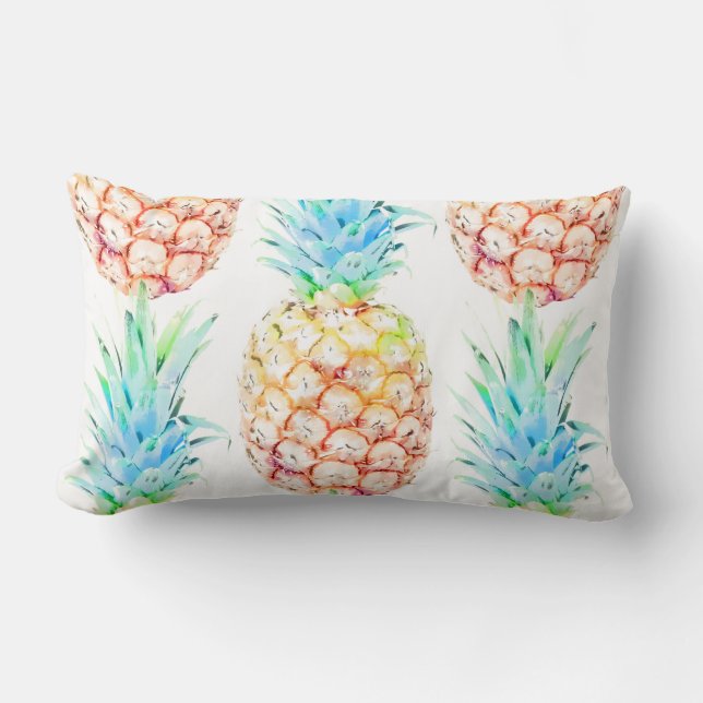 Coussin Rectangle PixDezines Ananas frais Aquarelle do-it-yourself c (Recto)