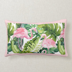 Coussin Rectangle PixDezines Flamant rose rose, Tropical, Cadre DO-I