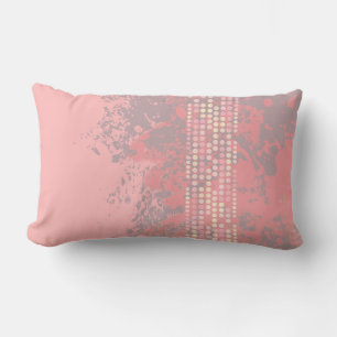 Coussin Rectangle plage corail sable rose point bois abstrait coussi