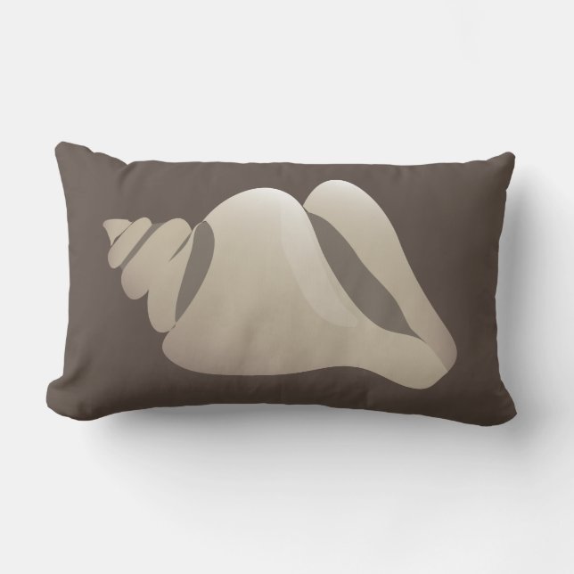 Coussin Rectangle Plage de Seashell Brown et blanc (Recto)