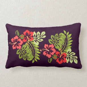 Coussin Rectangle Plage tropicale Hibiscus hawaïens Fleurs colorée