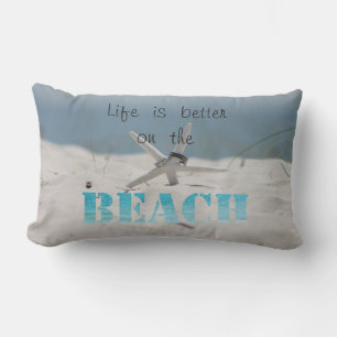 Coussin Rectangle Plage tropicale,Sable ,Étoile de mer,Anneaux de ma