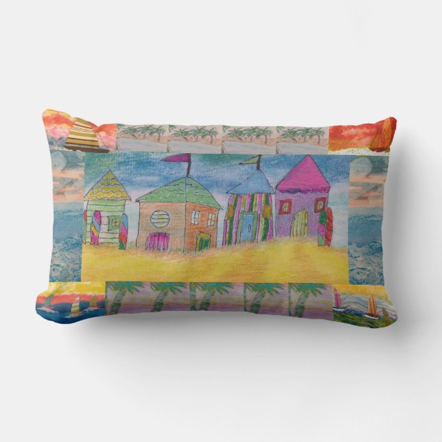 Coussin Rectangle Plages Abstraites (Recto)