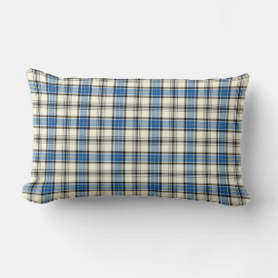 Coussin Rectangle Plaid bleu et blanc d'écossais de Hannay de clan