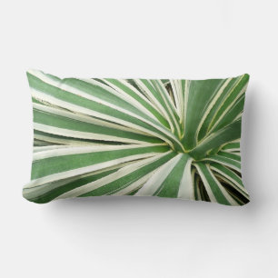 Coussin Rectangle Plante Agave Vert et blanc rayé