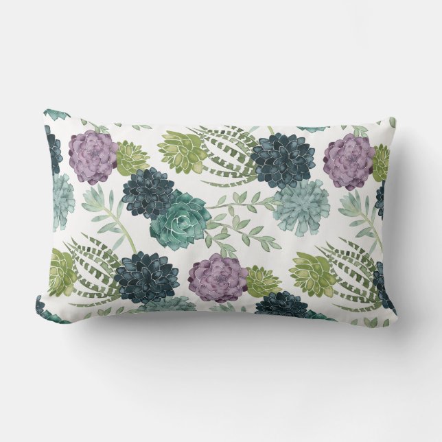 Coussin Rectangle Plante Happiness Collection Motif Succulent (Recto)