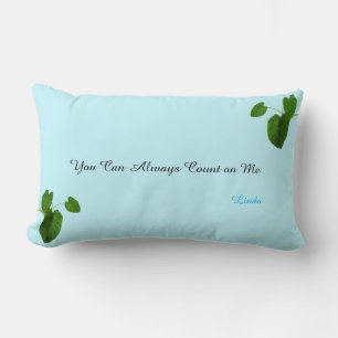 Coussin Rectangle Plantes tropicales et texte modifiable sur fond bl
