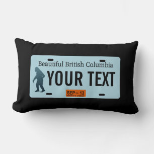 Coussin Rectangle Plaque de licence Sasquatch de la Colombie-Britann