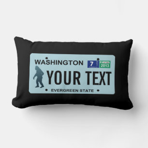 Coussin Rectangle Plaque de licence Washington Sasquatch