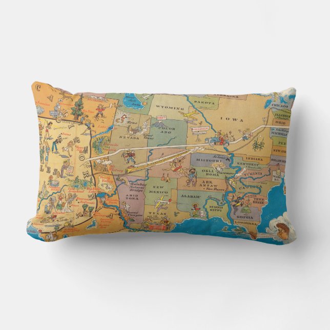 Coussin Rectangle "Plus grand ! "Los Angeles et les Etats-Unis (Recto)
