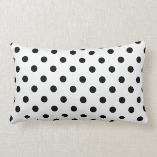 Coussin Rectangle Point de polka noir et blanc